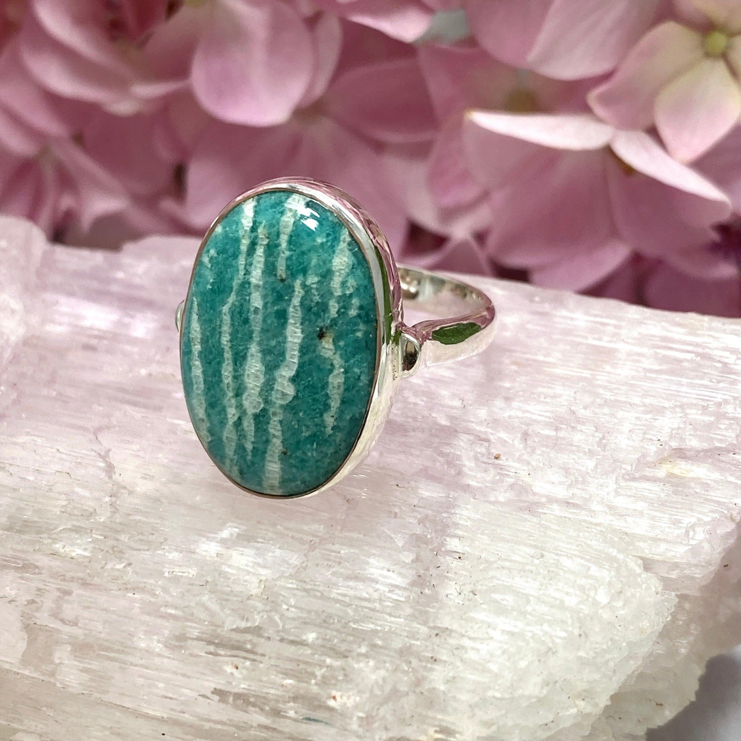 Amazonite oval ring s.8 KRGJ2569 - Nature's Magick