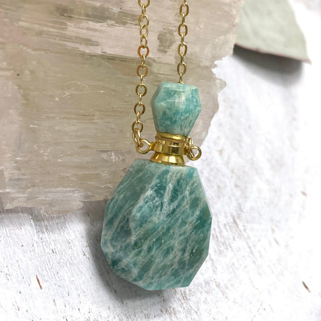 Amazonite perfume bottle / spell jar PB-AMA - Nature's Magick