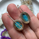 American Turquoise oval earrings KEGJ1233 - Nature's Magick
