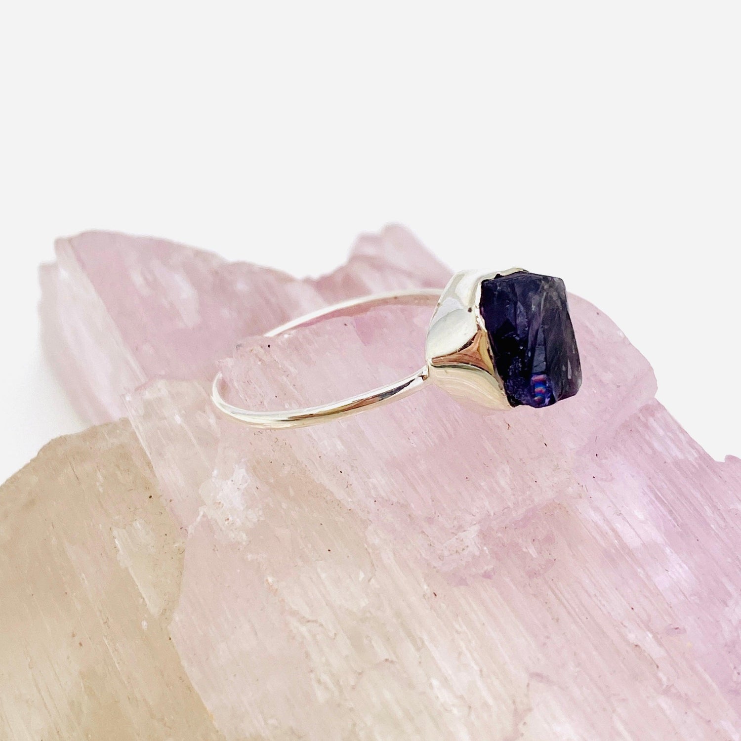 Amethyst Raw Crystal Fine Band Ring R3701-AM - Nature's Magick