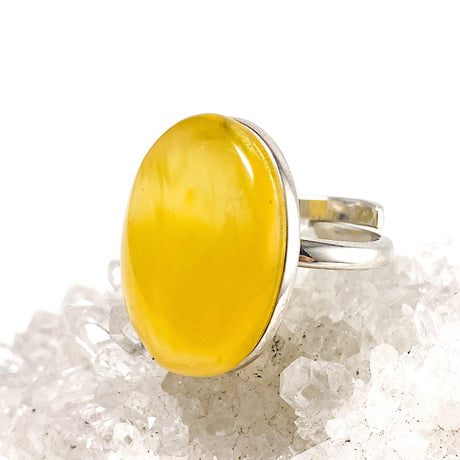 Baltic Amber - Butter Amber oval ring s.6 adjustable AMB94 - Nature's Magick