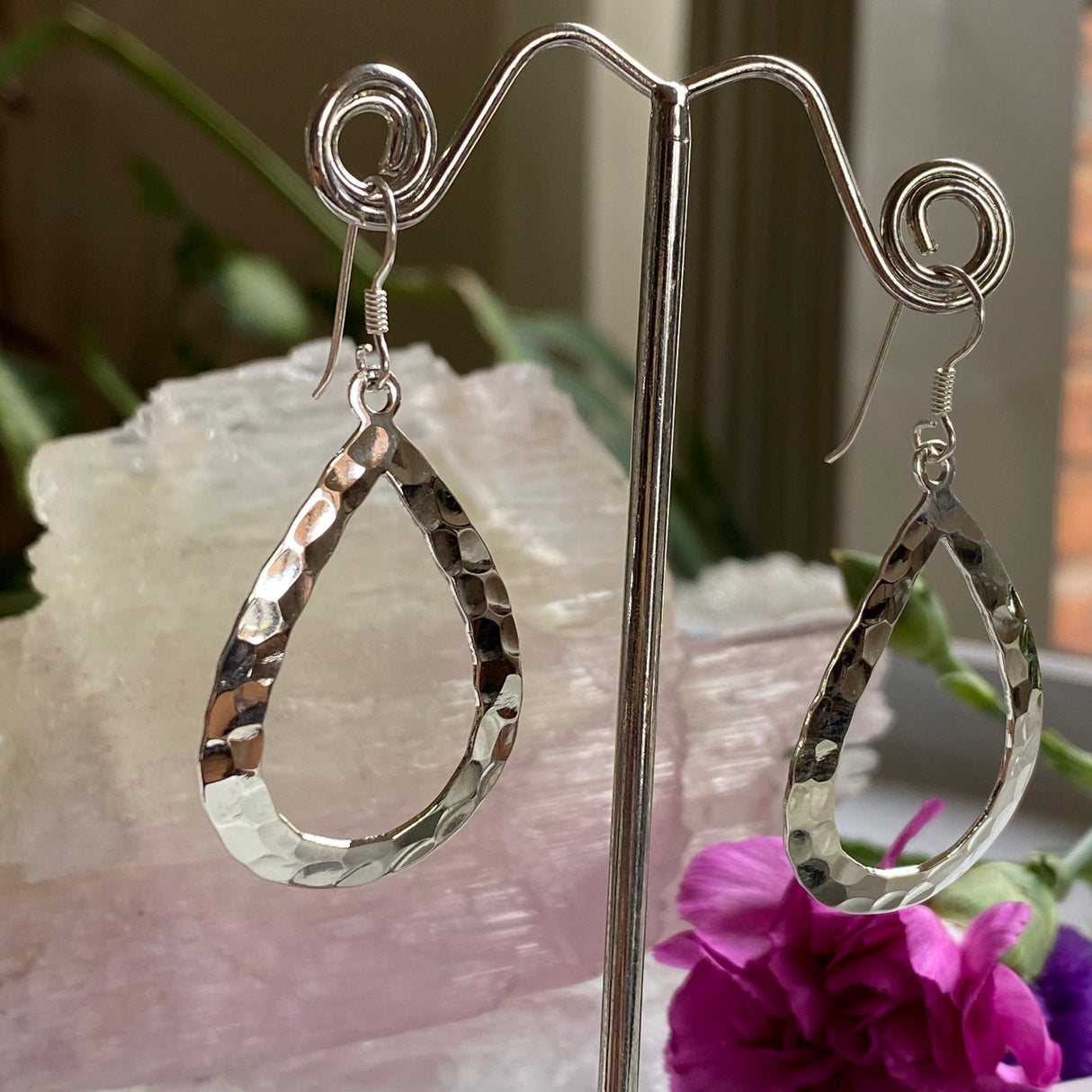Beaten Teardrop earrings SE1804 - Nature's Magick