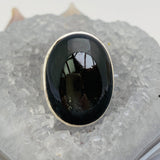 Black Star Diopside oval cabochon ring s.9 KRGJ1811 - Nature's Magick