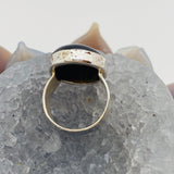 Black Star Diopside oval cabochon ring s.9 KRGJ1811 - Nature's Magick