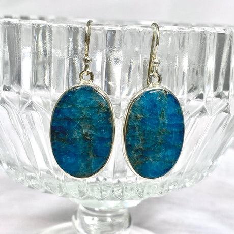 Blue Apatite oval earrings KEGJ1097 - Nature's Magick