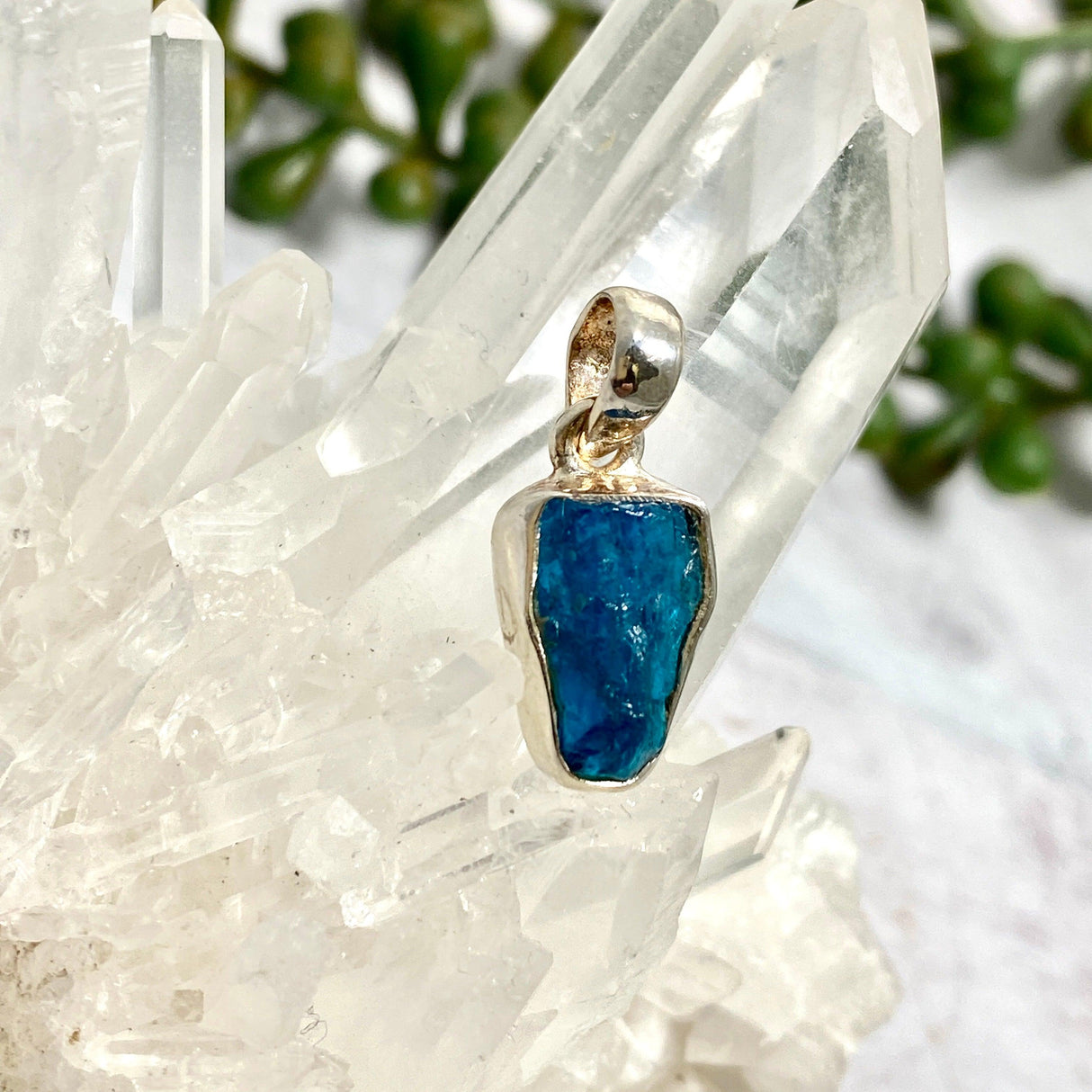 Blue Apatite petite raw pendant PPR-BAP - Nature's Magick