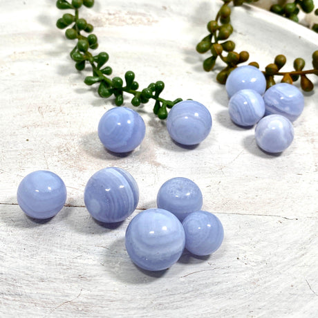 Blue Lace Agate Mini Spheres BLCE - Nature's Magick