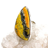 Bumble bee Jasper Teardrop cabochon ring s. 10 KRGJ1185 - Nature's Magick