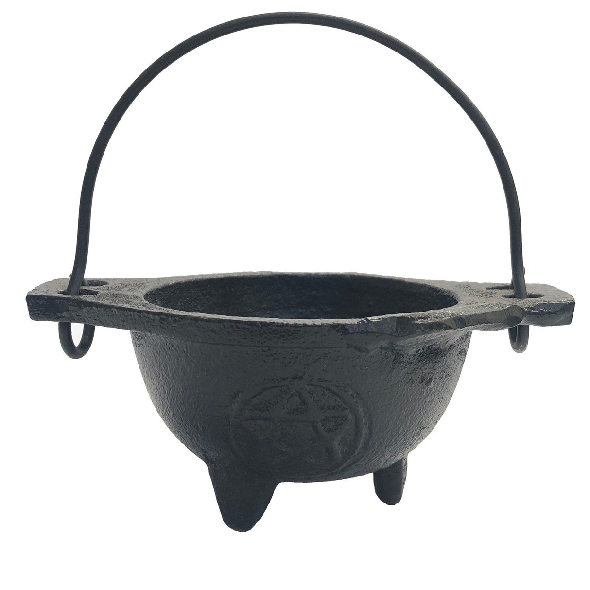 Cast Iron Cauldron (no lid) small - pentagram design - Nature's Magick