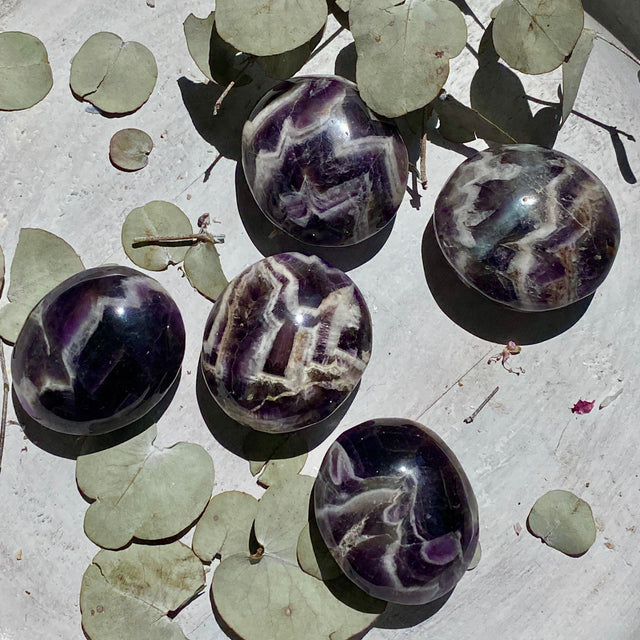 Chevron Amethyst Palmstone CHAP - Nature's Magick