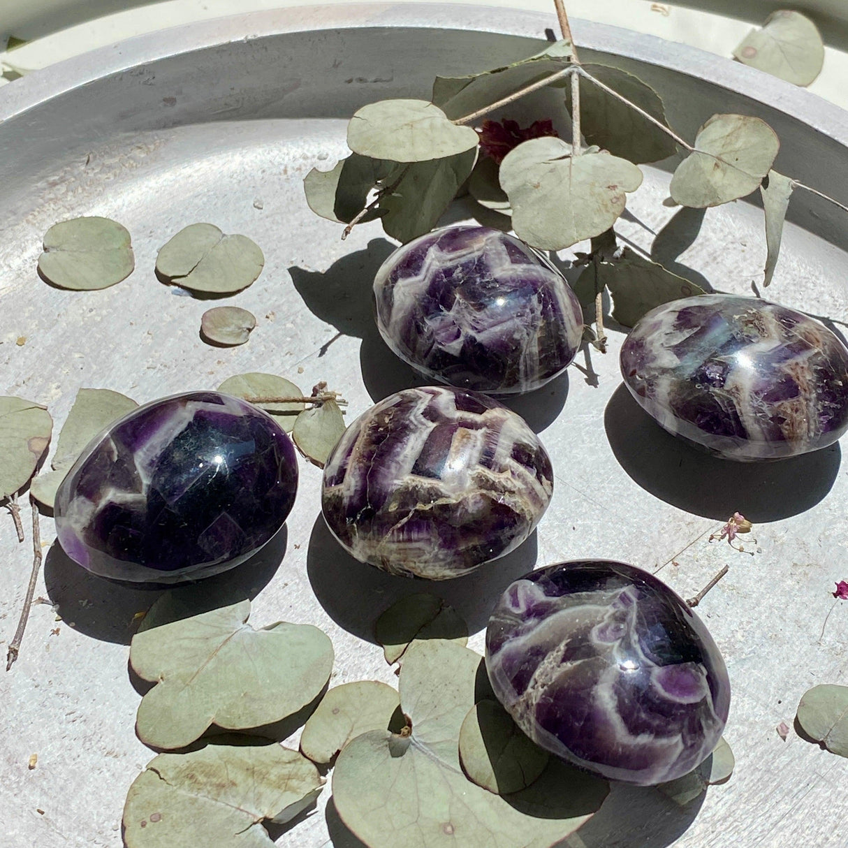 Chevron Amethyst Palmstone CHAP - Nature's Magick
