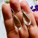 Clear Quartz cabochon teardrop earrings E2456 KEGJ956 - Nature's Magick