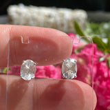 Clear Quartz oval faceted stud earrings KEGJ1108 - Nature's Magick