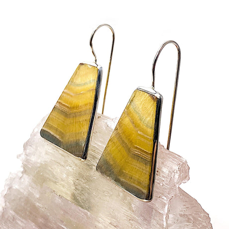 Fluorite large trapezoid earrings KEGJ625 - Nature's Magick