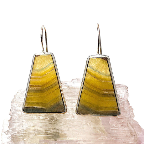 Fluorite large trapezoid earrings KEGJ625 - Nature's Magick