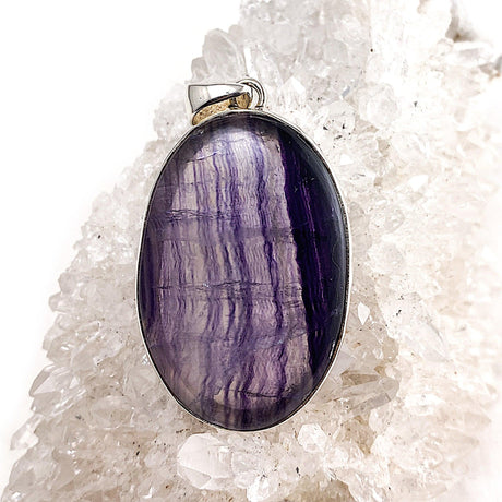 Fluorite purple oval cabochon pendant KPGJ1815 - Nature's Magick