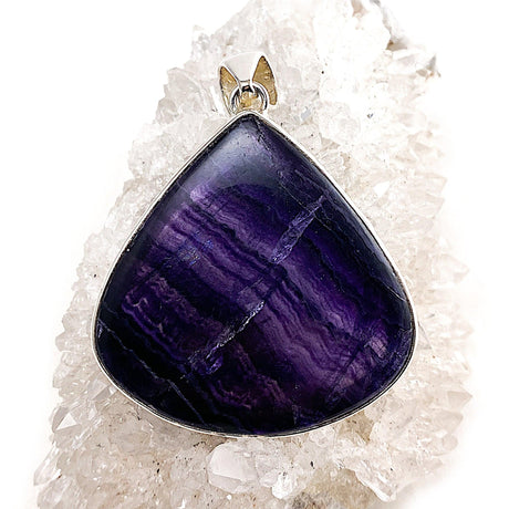 Fluorite purple teardrop cabochon pendant KPGJ1824 - Nature's Magick