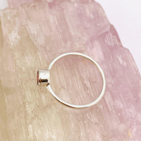 Garnet Round Faceted Fine Band Ring R3754-GA - Nature's Magick