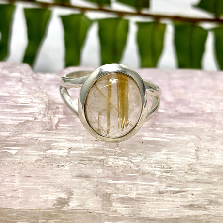 Golden Rutilated oval ring s.6 KRGJ2656 - Nature's Magick