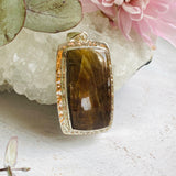 Golden Sapphire rectangular pendant KPGJ2963 - Nature's Magick