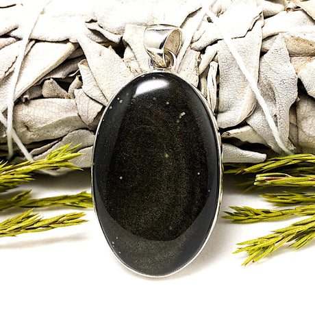 Goldsheen obsidian oval pendant KPGJ2249 - Nature's Magick