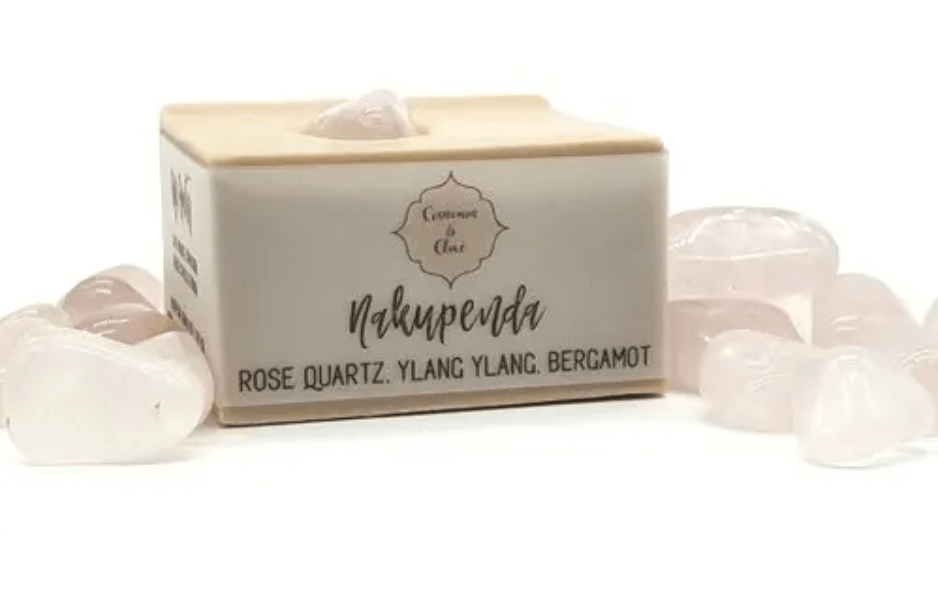 Handmade Crystal Soap Bar "Nakeupenda" Rose Quartz - Nature's Magick