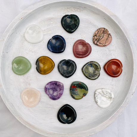 Heart-shaped Worry Stones - Flat Pocket Stones - Nature's Magick