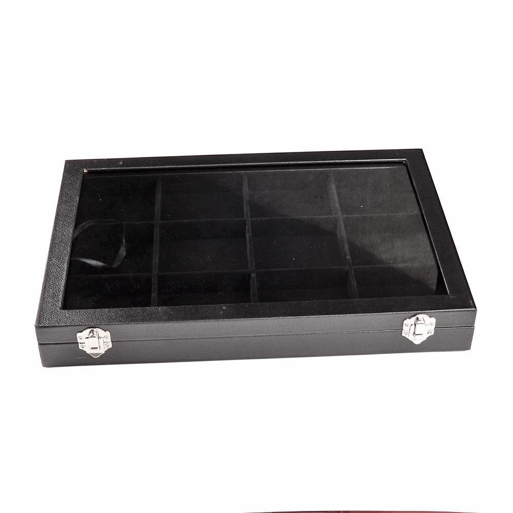 Jewellery display box with glass lid - 12 Large pendants or bracelets - Nature's Magick
