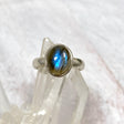Labradorite Petite OVal Cabochon Ring with simple band PRGJ274 - Nature's Magick
