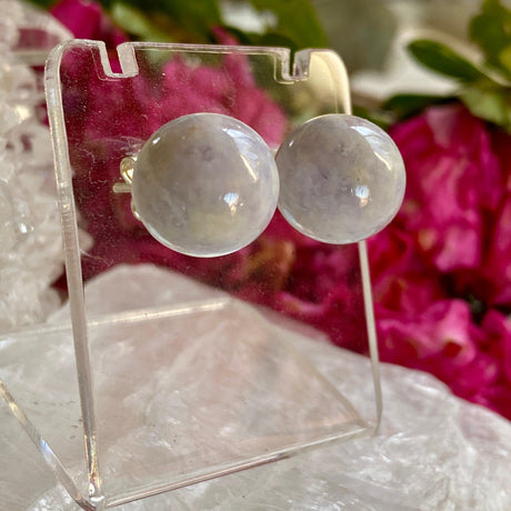 Lavender Jadeite Ball stud earrings LJS-02 - Nature's Magick