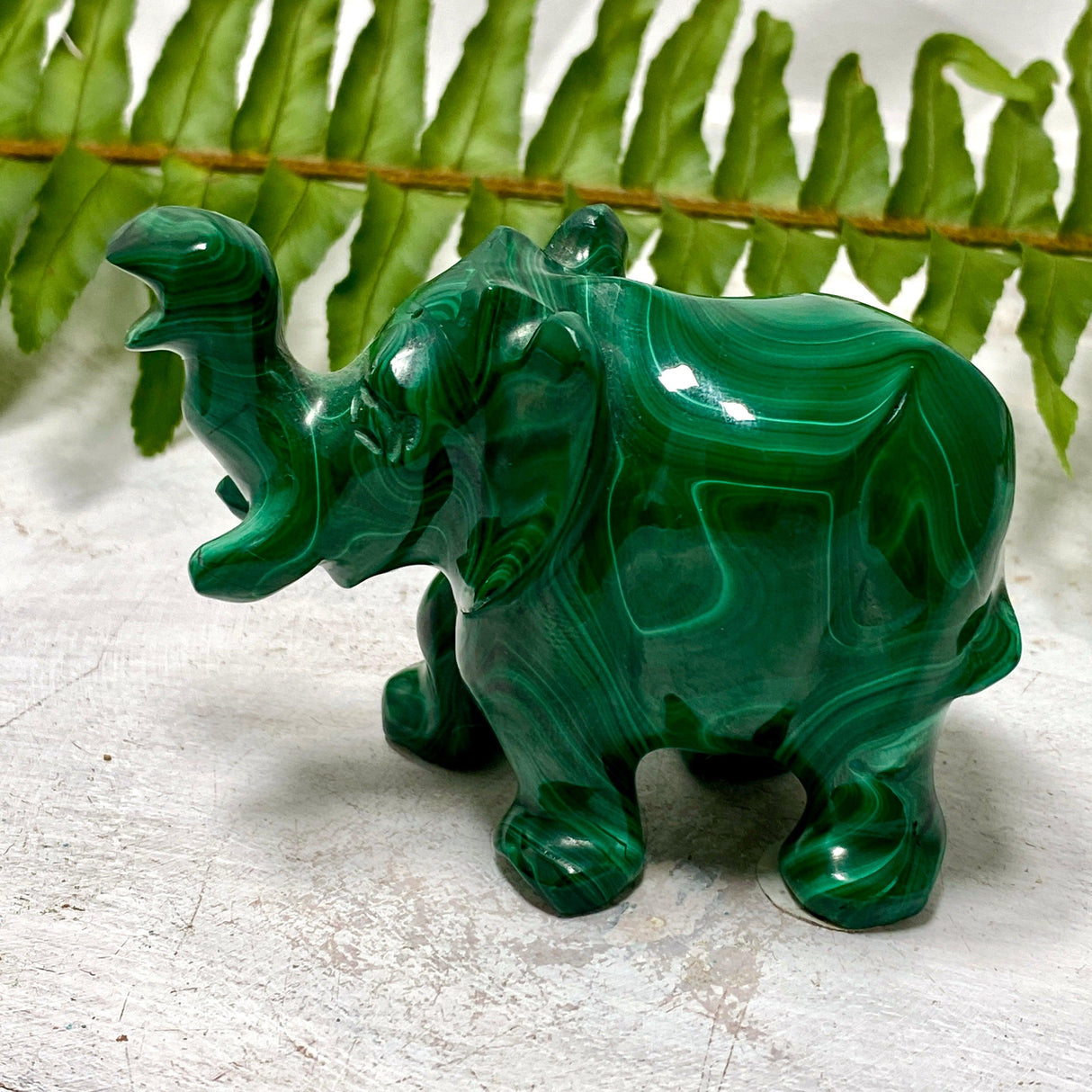 Malachite Elephant Carving MCH-CAR-13 - Nature's Magick