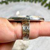 Maligano Jasper oval cabochon ring with beaten band s.8 KRGJ1564 - Nature's Magick
