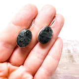 Marcasite in Agate oval cabochon earrings KEGJ79 - Nature's Magick