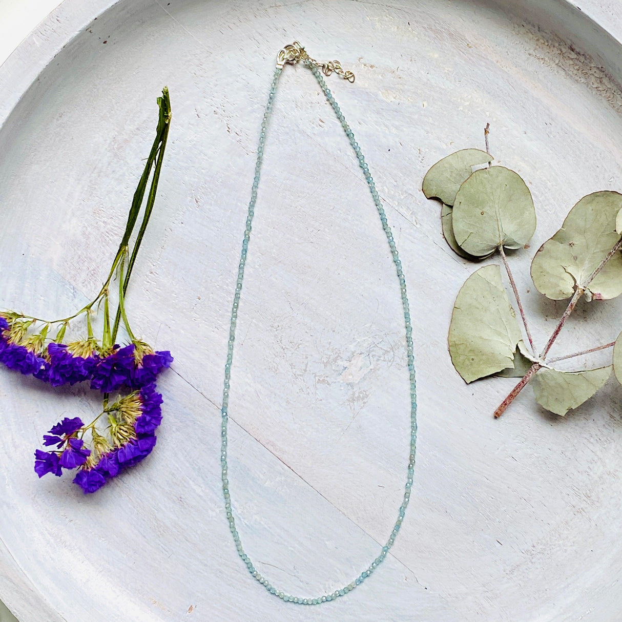 Micro Bead Necklace - Aquamarine - Nature's Magick