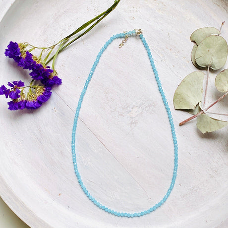 Micro Bead Necklace - Blue Chalcedony - Nature's Magick