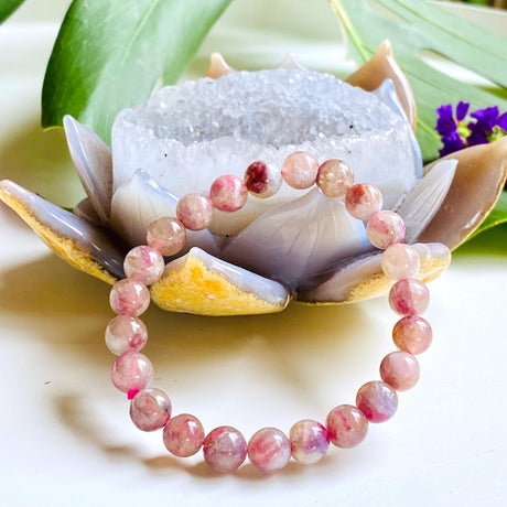 Pegmatite "Unicorn stone" Bracelet - Pink Tourmaline, Lepidolite and Quartz - Nature's Magick
