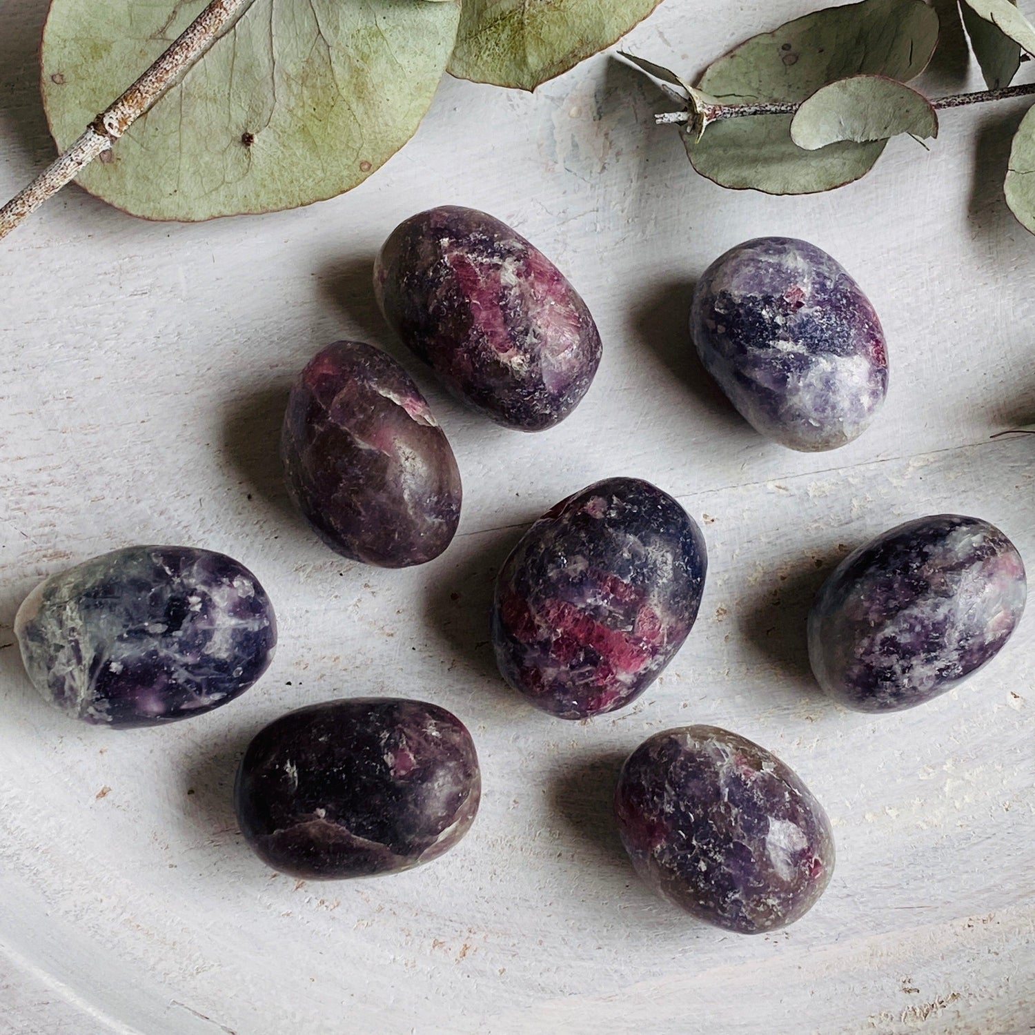 Pegmatite "Unicorn Stone" (Pink Tourmaline, Lepidolite, Smokey Quartz) tumbled stone TS-PEG - Nature's Magick