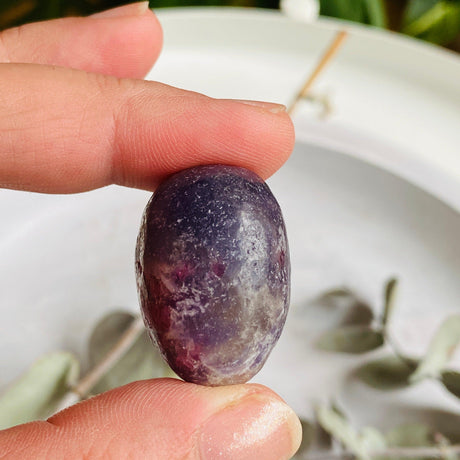 Pegmatite "Unicorn Stone" (Pink Tourmaline, Lepidolite, Smokey Quartz) tumbled stone TS-PEG - Nature's Magick