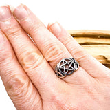 Pentagram / Pentacle and triquetra sterling silver ring RG150 - Nature's Magick