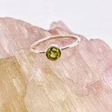 Peridot Round Faceted Fine Band Ring R3754-PE - Nature's Magick