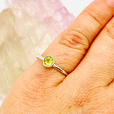 Peridot Round Faceted Fine Band Ring R3754-PE - Nature's Magick