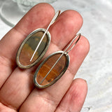 Polychrome Jasper oval fixed hook drop earrings KEGJ174 - Nature's Magick