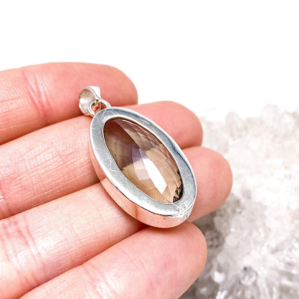 Prasiolite oval faceted pendant KPGJ2157 - Nature's Magick