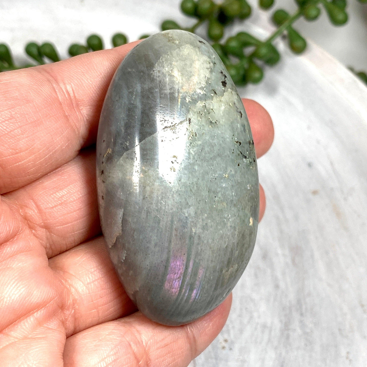 Purple labradorite palmstone PLBP - Nature's Magick