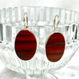 Red Jasper oval fixed hook earrings KEGJ1157 - Nature's Magick