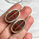 Red Jasper oval fixed hook earrings KEGJ1157 - Nature's Magick