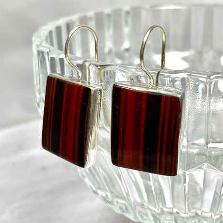 Red Jasper rectangular fixed hook earrings KEGJ1160 - Nature's Magick