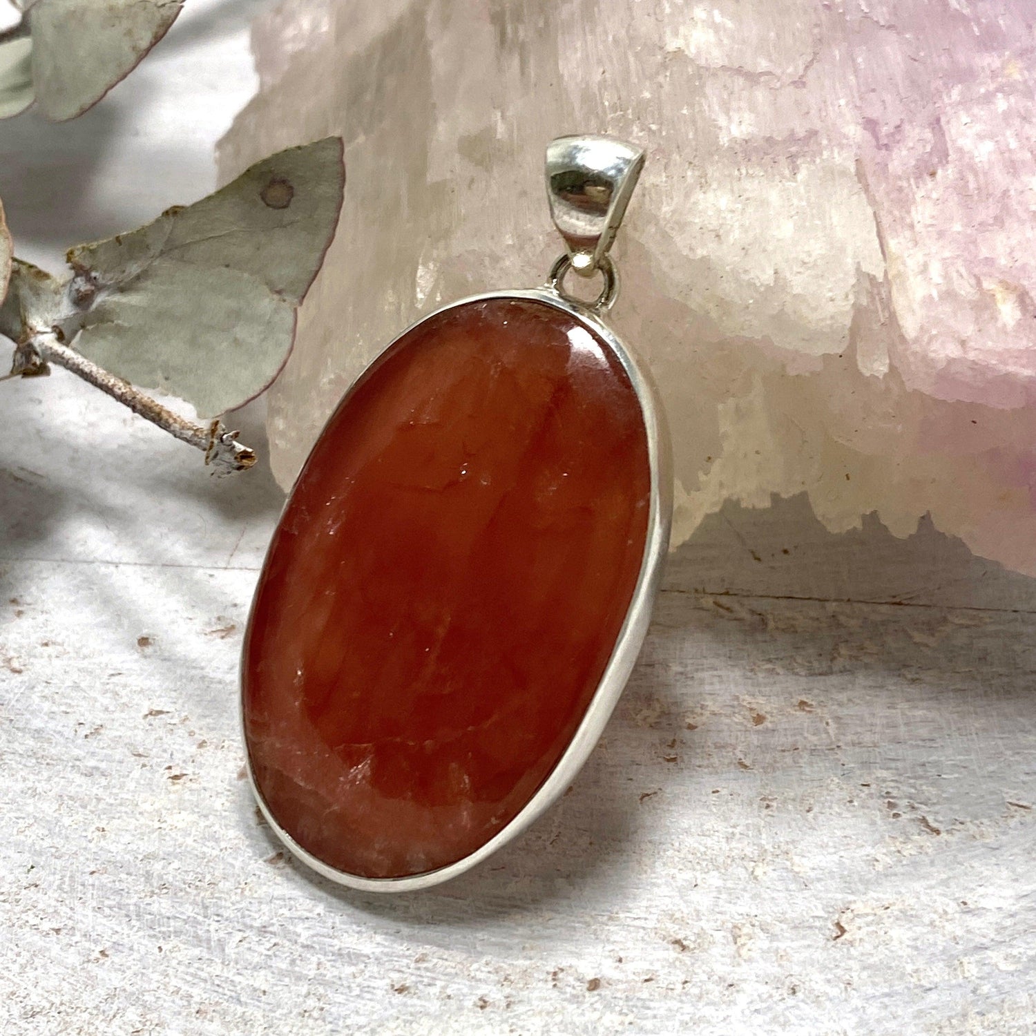 Rhodocrosite oval pendant KPGJ3236 - Nature's Magick