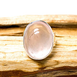 Rose Quartz oval cabochon ring with beaten band s.7 KRGJ467 - Nature's Magick