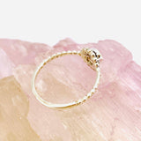 Rose Quartz Round Faceted Fine Band Ring with Detailed Silver Setting R3692-RQ - Nature's Magick